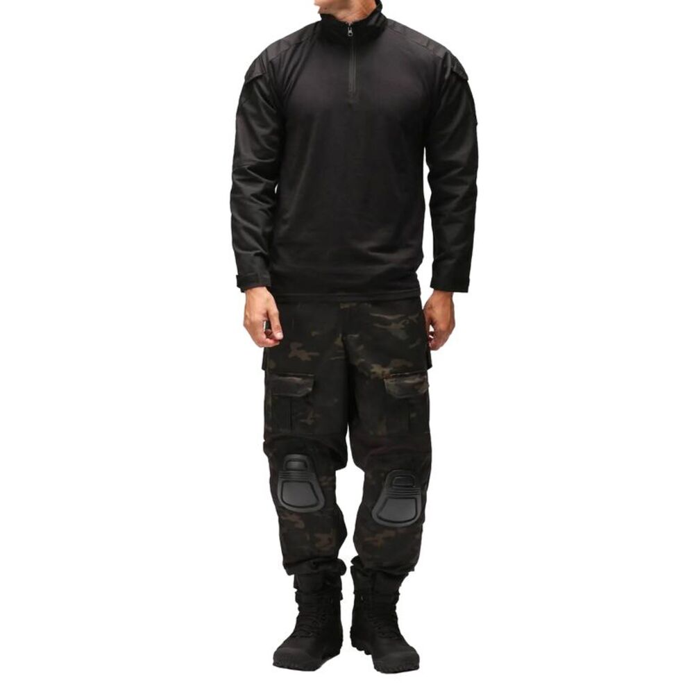 Viper Mens Special Ops Quarter Zip Long-Sleeved Shirt / Black